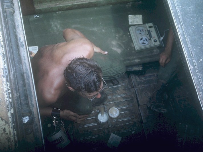 The tape recorder was used to send taped messages home.