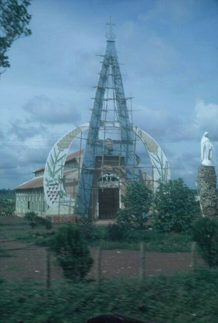 The scaffolding was erected in order to paint the huge "A" frame.&nbsp;